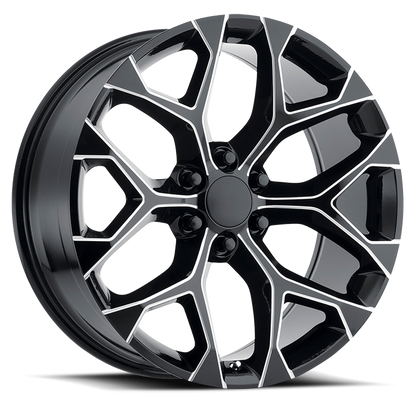 Strada Wheel Replicas Snowflake R176 20x9 24 6x139.7 Gloss Black Milled