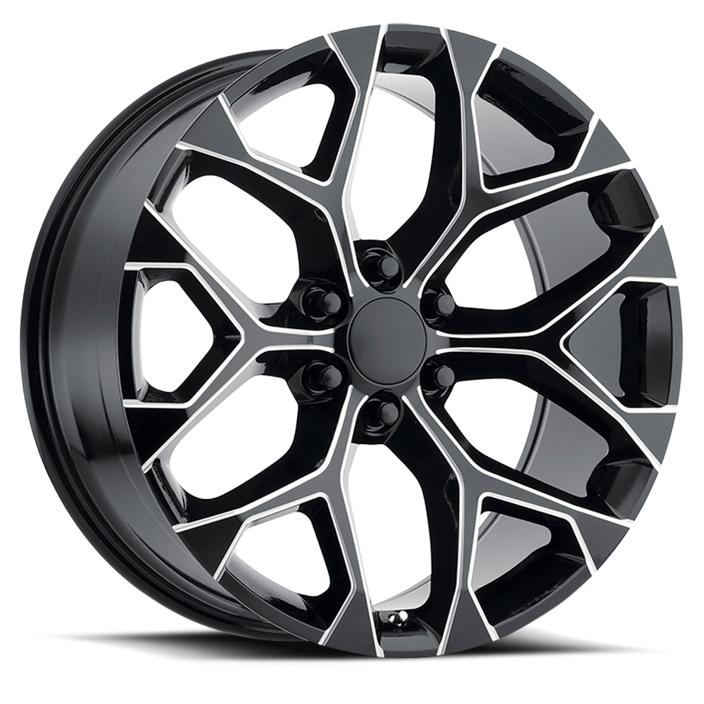 Strada Wheel Replicas Snowflake R176 24x10 31 6x139.7 Gloss Black Milled