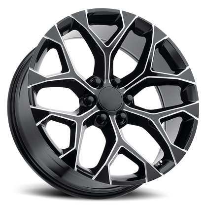 Strada Wheel Replicas Snowflake R176 20x9 24 6x139.7 Gloss Black Milled