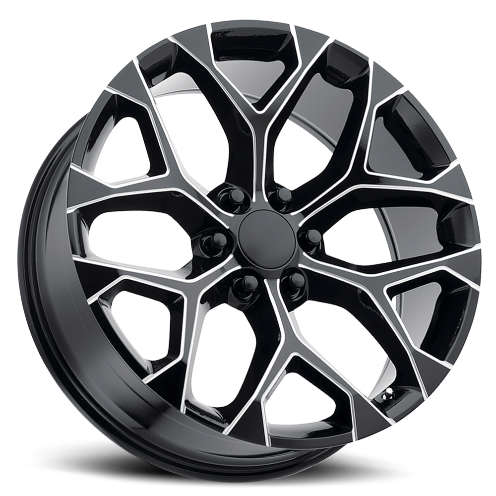 Strada Wheel Replicas Snowflake R176 22x9 31 6x139.7 Gloss Black Milled