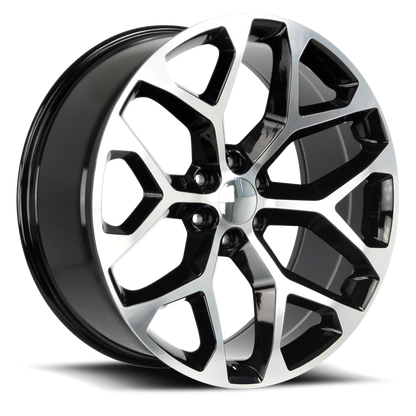 Strada Wheel Replicas Snowflake R176 24x10 31 6x139.7 Gloss Black Machined