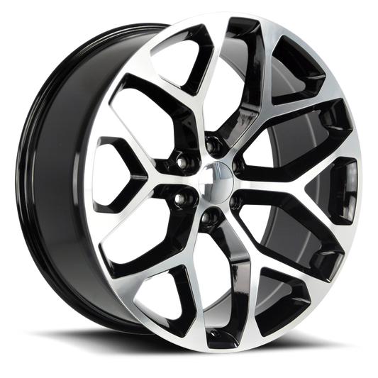 Strada Wheel Replicas Snowflake R176 24x10 31 6x139.7 Gloss Black Machined