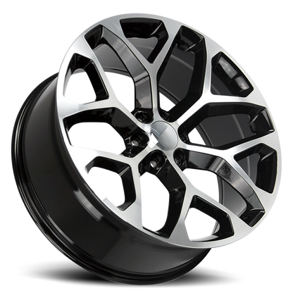 Strada Wheel Replicas Snowflake R176 24x10 31 6x139.7 Gloss Black Machined