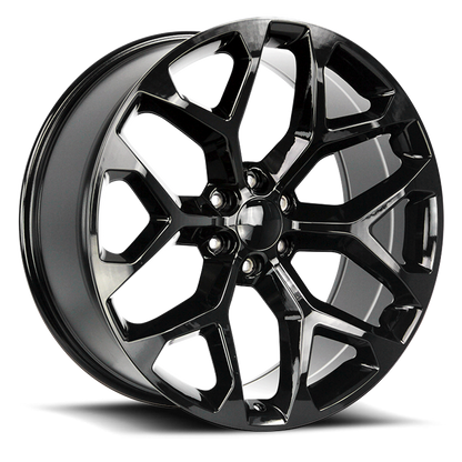 Strada Wheel Replicas Snowflake R176 20x9 24 6x139.7 Gloss Black