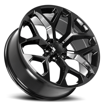 Strada Wheel Replicas Snowflake R176 24x10 31 6x139.7 Gloss Black