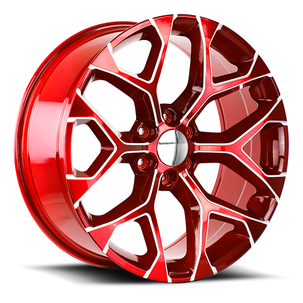 Strada Wheel Replicas Snowflake R176 26x10 31 6x139.7 Candy Red Milled