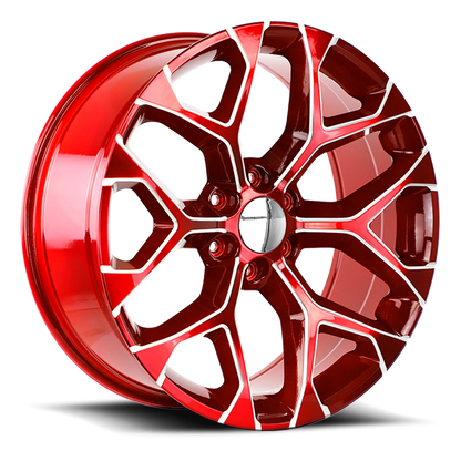 Strada Wheel Replicas Snowflake R176 28x10 31 6x139.7 Candy Red Milled