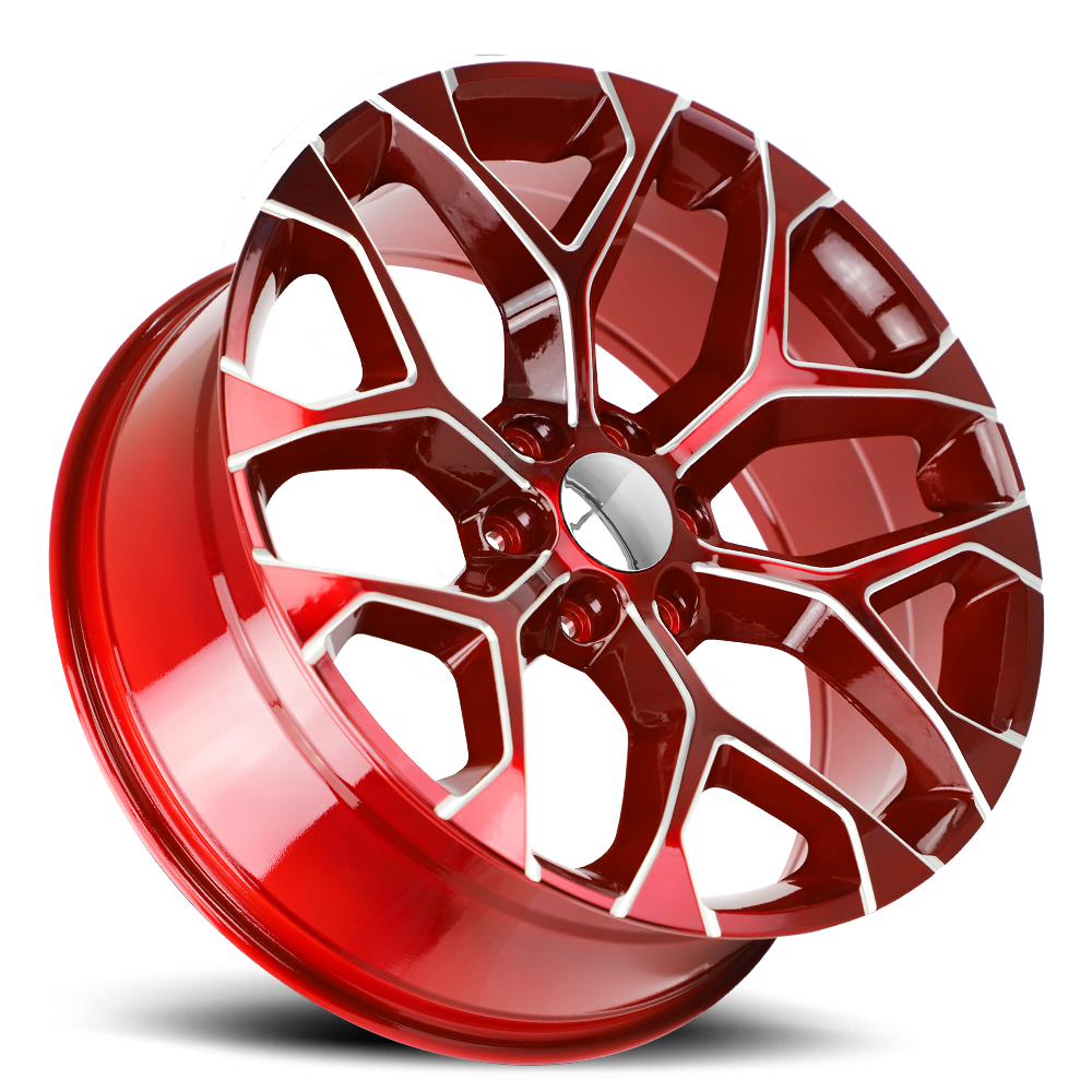 Strada Wheel Replicas Snowflake R176 22x9 31 6x139.7 Candy Red Milled