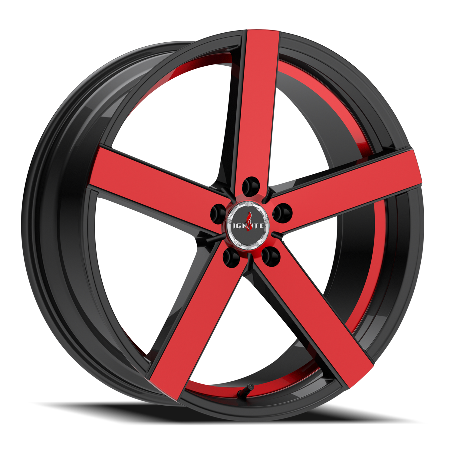 IGNITE G01 SPARK 22X8.5 35MM 5X112 GLOSS BLACK CANDY RED MACHINE | G0128551235GBMR