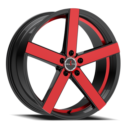 IGNITE G01 SPARK 22X8.5 35MM 5X112 GLOSS BLACK CANDY RED MACHINE | G0128551235GBMR