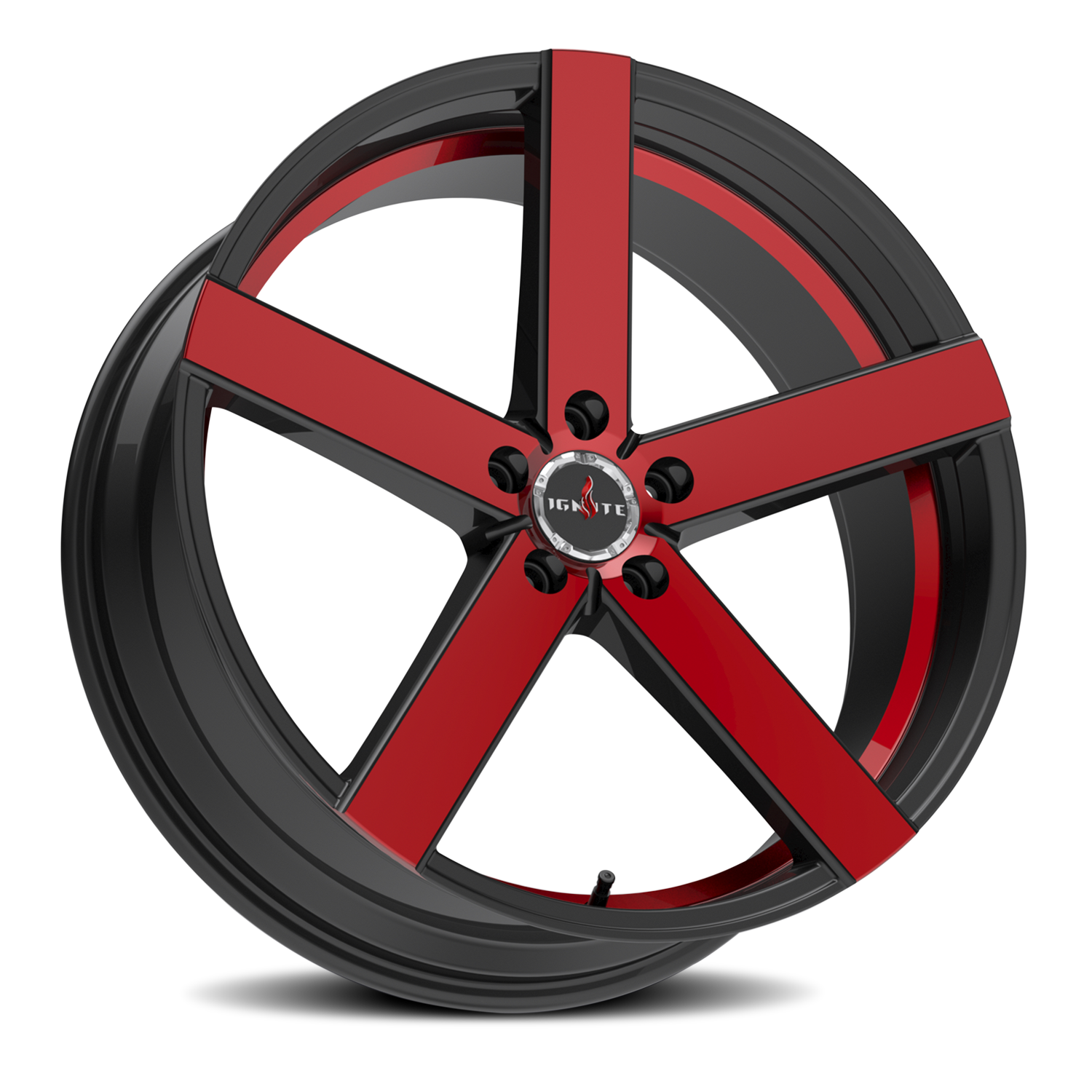 IGNITE G01 SPARK 22X8.5 35MM 5X112 GLOSS BLACK CANDY RED MACHINE | G0128551235GBMR