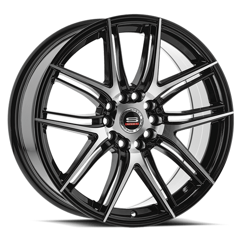 SPEC-1 SP-56 17X7.5 42 4X100/4X114.3 GLOSS BLACK & MACHINED