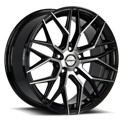 SHIFT H33 SPRING 22X9 15MM 5X115 GLOSS BLACK MACHINED | H33251515GBM
