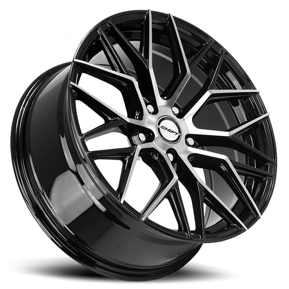 SHIFT H33 SPRING 18X8 35MM 5X114.3 GLOSS BLACK MACHINED | H33851435GBM