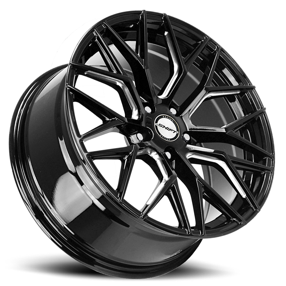 SHIFT H33 SPRING 18X8 35MM 5X114.3 GLOSS BLACK MILLED | H33851435GBML