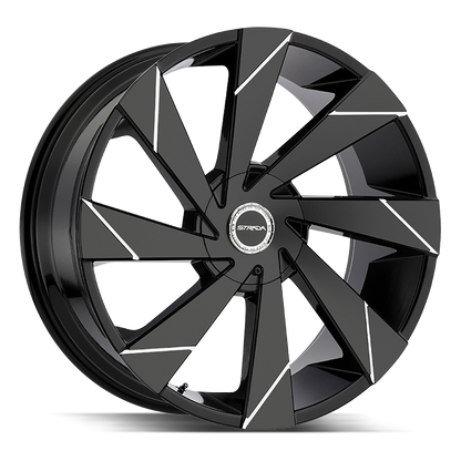 STRADA S62 MOTO 26X10 15MM BLANK GLOSS BLACK MILLED LINE | S62600015GBL