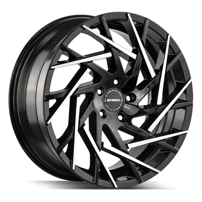 STRADA S64 NIDO 22X9 15MM BLANK GLOSS BLACK MACHINED TIPS | S64200015GBMT
