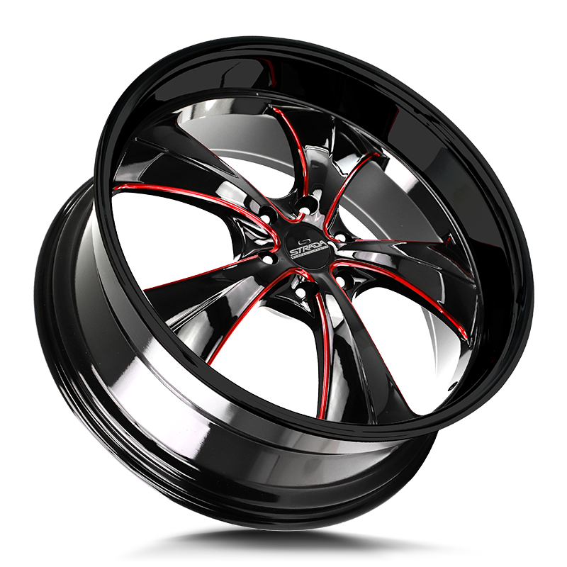 STRADA STREET CLASSICS C02 OLD SKOOL 24X10 15MM BLANK GLOSS BLACK CANDY RED MILLED | C02400015GBMLR