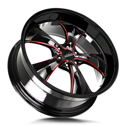 STRADA STREET CLASSICS C02 OLD SKOOL 24X10 15MM BLANK GLOSS BLACK CANDY RED MILLED | C02400015GBMLR