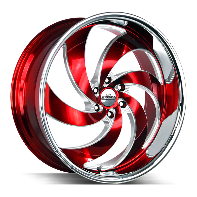 STRADA STREET CLASSICS C06 RETRO 6 24X10 15MM BLANK CANDY RED MILLED SS LIP | C06400015RMLSS