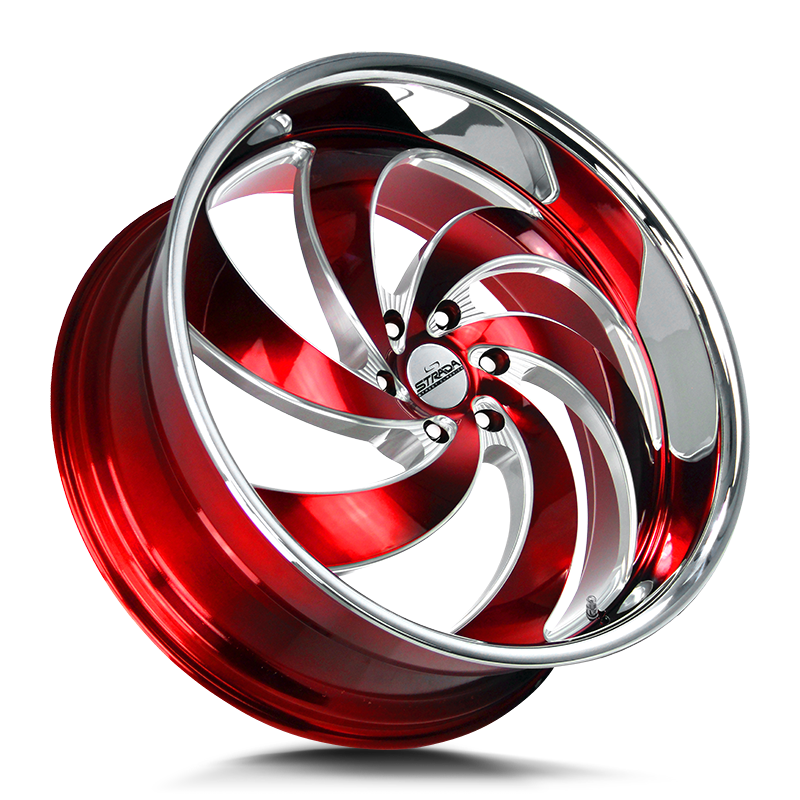 STRADA STREET CLASSICS C06 RETRO 6 24X10 15MM BLANK CANDY RED MILLED SS LIP | C06400015RMLSS