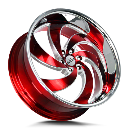 STRADA STREET CLASSICS C06 RETRO 6 24X10 15MM BLANK CANDY RED MILLED SS LIP | C06400015RMLSS