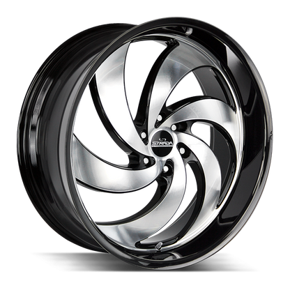 STRADA STREET CLASSICS C06 RETRO 6 24X10 15MM BLANK GLOSS BLACK MACHINED SS LIP | C06400015GBMLSS
