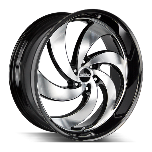 STRADA STREET CLASSICS C06 RETRO 6 24X10 15MM BLANK GLOSS BLACK MACHINED SS LIP | C06400015GBMLSS