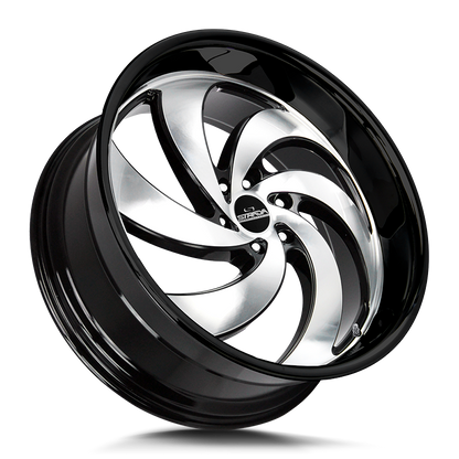 STRADA STREET CLASSICS C06 RETRO 6 24X10 15MM BLANK GLOSS BLACK MACHINED SS LIP | C06400015GBMLSS