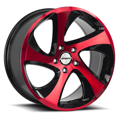 SHIFT H22 STRUT 18X8.5 35MM 5X120 GLOSS BLACK CANDY RED FACE | H22852035GBR