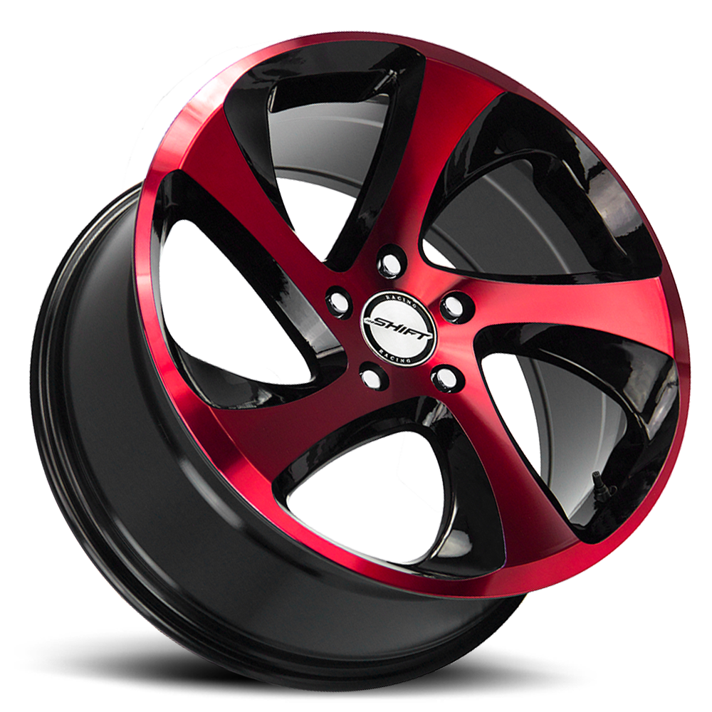 SHIFT H22 STRUT 17X8 35MM 5X114.3 GLOSS BLACK CANDY RED FACE | H22751435GBR