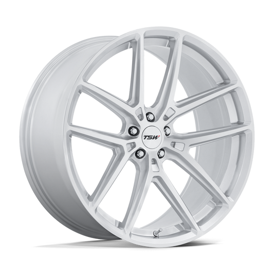 TSW TW006 IMOLA 19X8.5 42 5X112 GLOSS SILVER W/ MACHINED FACE