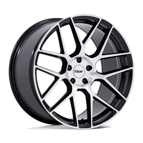 TSW 002 - 17X8 40mm 5X114.3 GLOSS BLACK MACHINED Wheel | TW002BD17801240