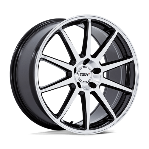 TSW 004 - 19X9.5 40mm 5X114.3 GLOSS BLACK W/ MACHINED FACE Wheel | TW004BD19951240