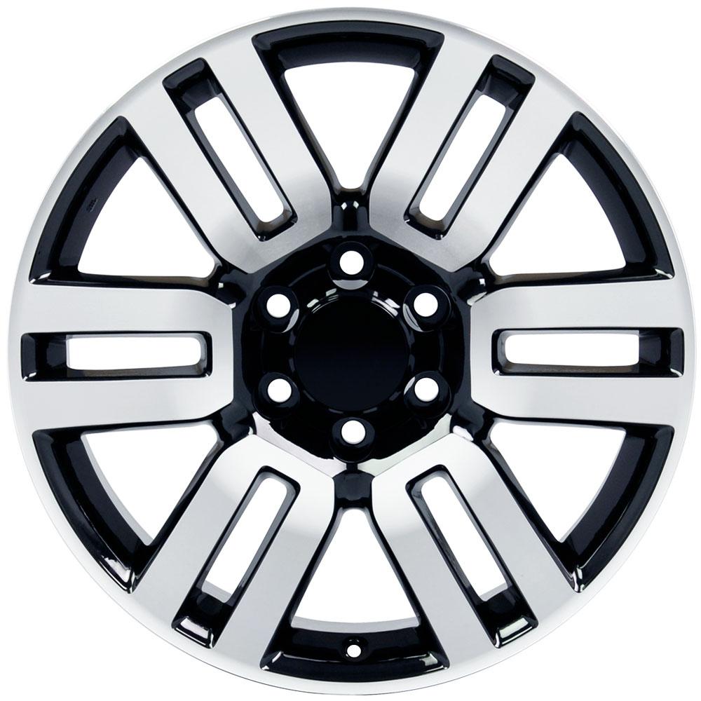 20" Replica Wheel TY10 Fits Toyota 4Runner 20x7 Black Mach'd Wheel
