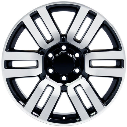 20" Replica Wheel TY10 Fits Toyota 4Runner 20x7 Black Mach'd Wheel