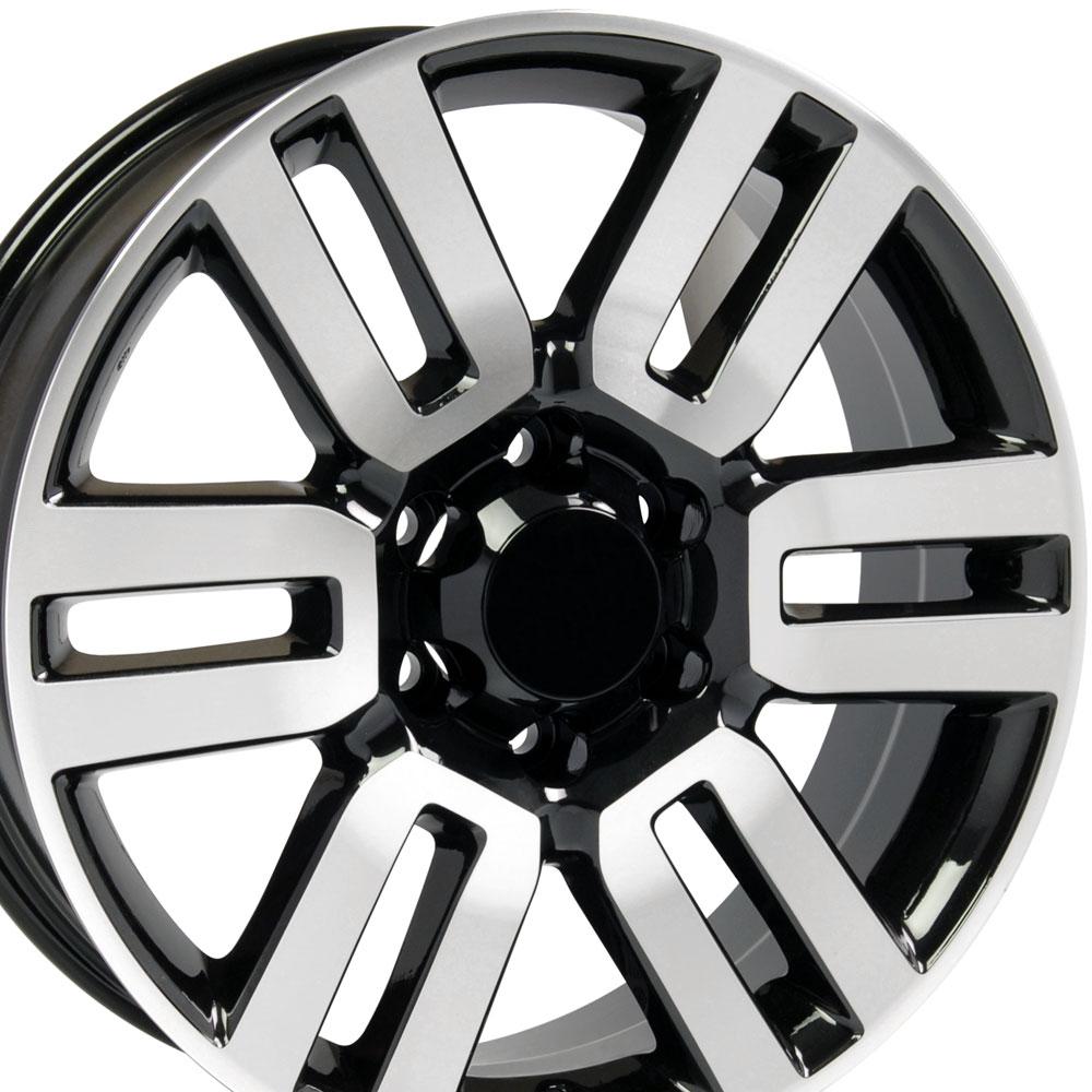 20" Replica Wheel TY10 Fits Toyota 4Runner 20x7 Black Mach'd Wheel