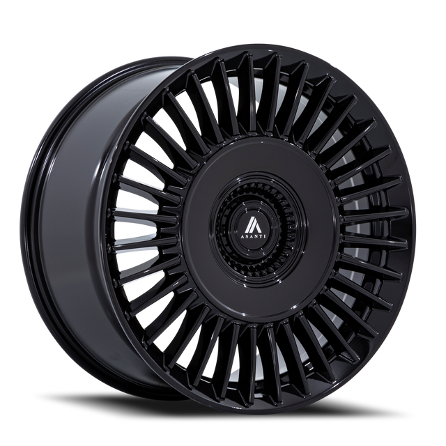 ASANTI BLACK AB040 TIARA 22x9 15 Blank GLOSS BLACK