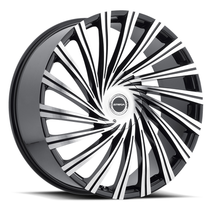 STRADA S49 TORNADO 22X9.5 15MM 5X115/5X120 GLOSS BLACK MACHINED | S49250115GBM