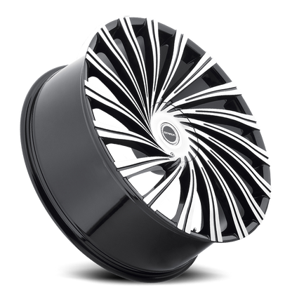 STRADA S49 TORNADO 22X9.5 15MM 5X115/5X120 GLOSS BLACK MACHINED | S49250115GBM