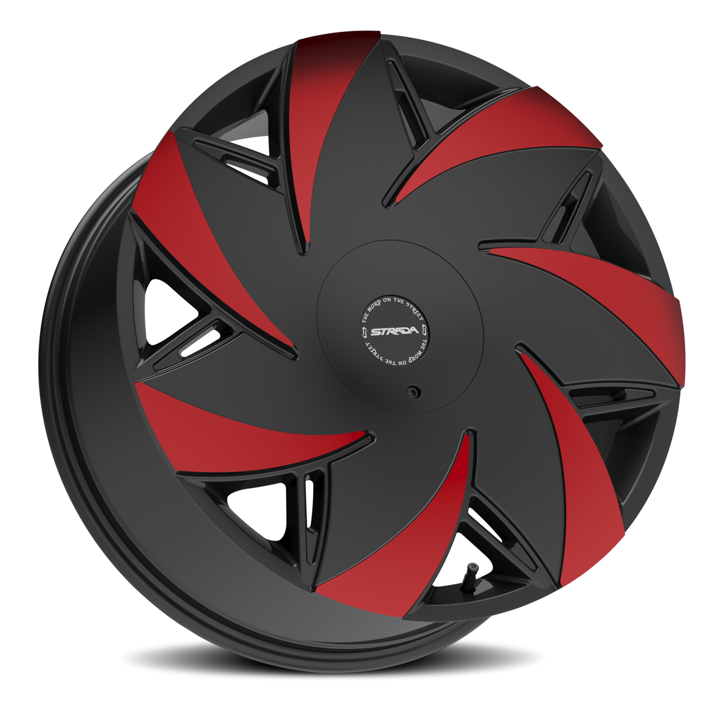 STRADA S67 TURBINA 24X9.5 15MM 5X115/5X120 GLOSS BLACK MACHINED RED TIPS | S6749551615GBMRT