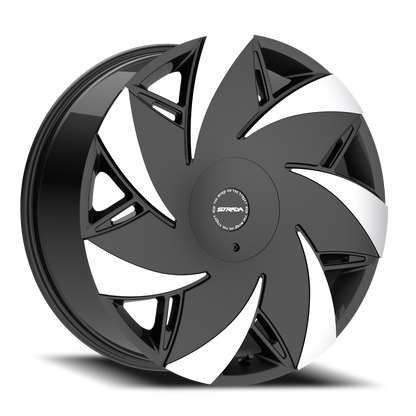 STRADA S67 TURBINA 22X9 24MM 6X135/6X139.7 GLOSS BLACK MACHINED TIPS | S6729060724GBMT