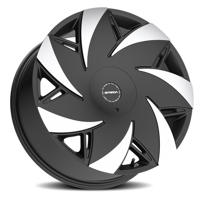 STRADA S67 TURBINA 22X9 24MM 6X135/6X139.7 GLOSS BLACK MACHINED TIPS | S6729060724GBMT