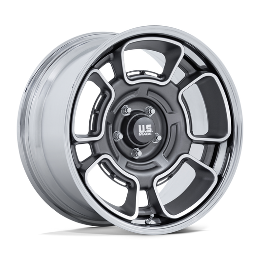 Us Mag 1Pc UC147 FLAGSTAFF - 20x10 6mm 5x127 ANTHRACITE W/ MACH-FC & CHR-LP Wheel | UC147AD20105006