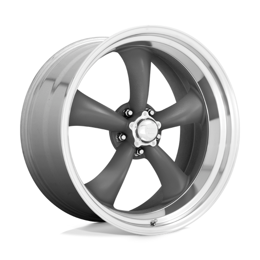 American Racing Vintage VN215 CLASSIC TORQ THRUST II - 18x7 6mm 5x114.3 MAG GRAY W/ MACHINED LIP Wheel | VN2158765