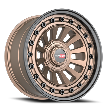 VORTEK VRD-702 18X9 0 5X127/5X139.7 MATTE BRONZE WITH BLACK BOLTS & LIP