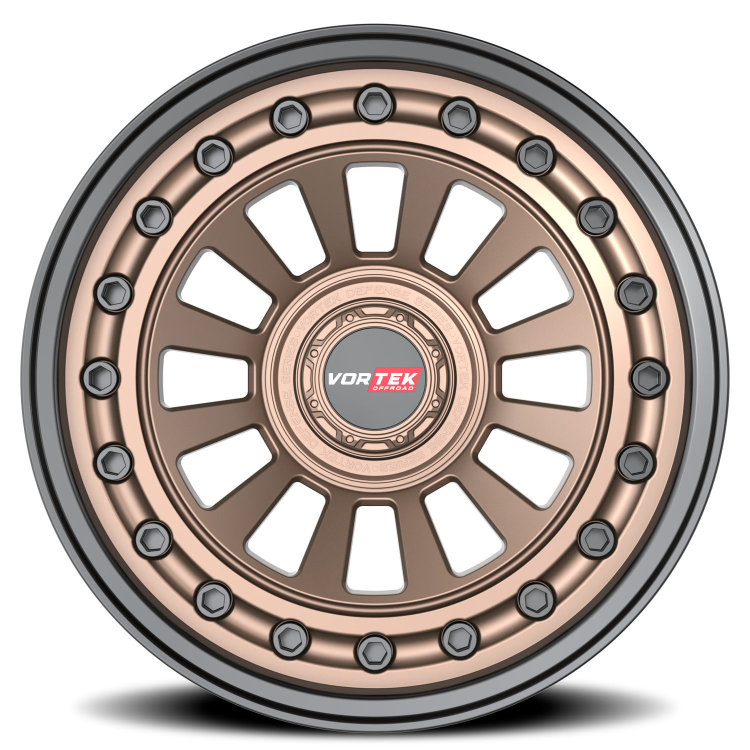 VORTEK VRD-702 17X9 -12 5X127/5X139.7 MATTE BRONZE WITH BLACK BOLTS & LIP