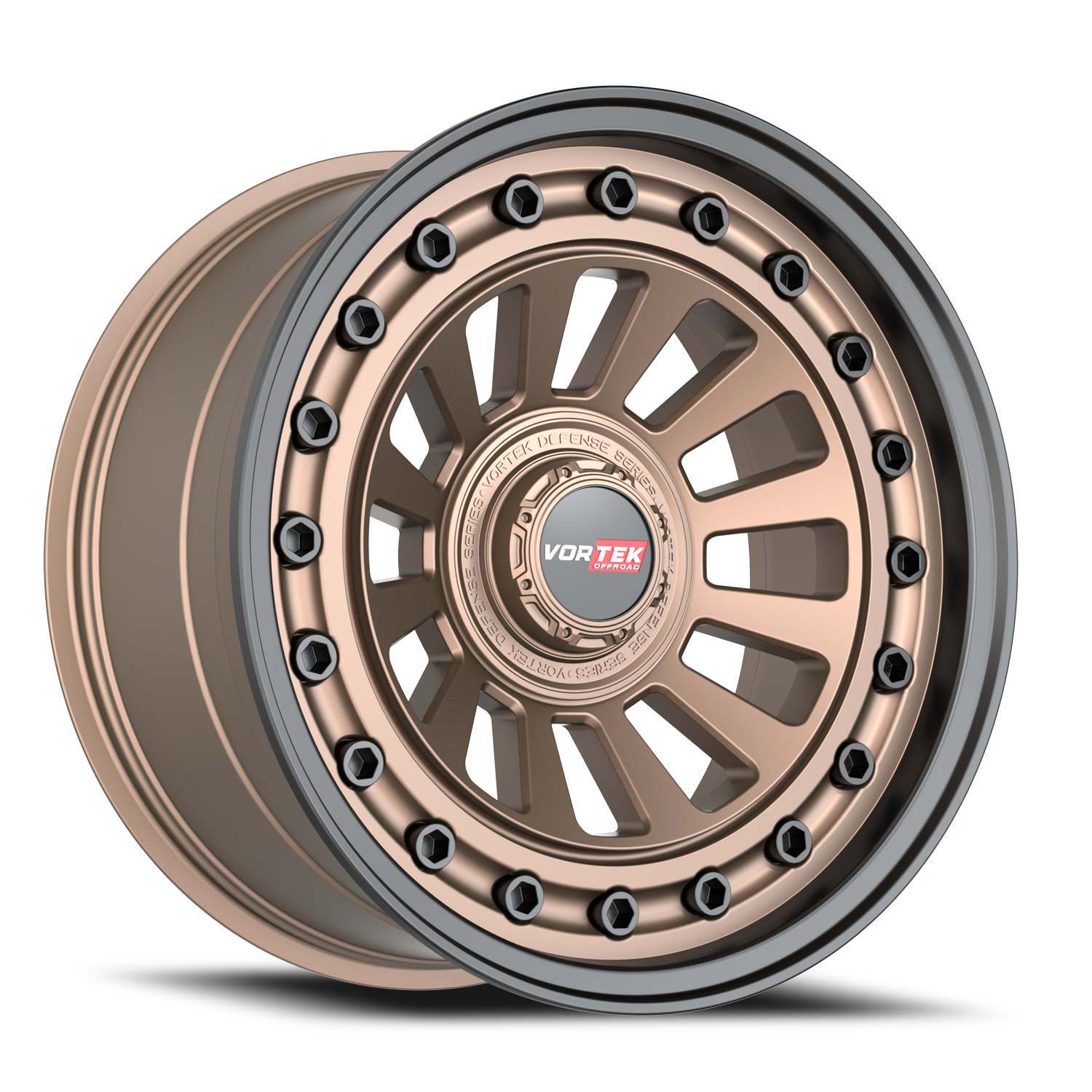 VORTEK VRD-702 17X9 -12 6X135/6X139.7 MATTE BRONZE WITH BLACK BOLTS & LIP