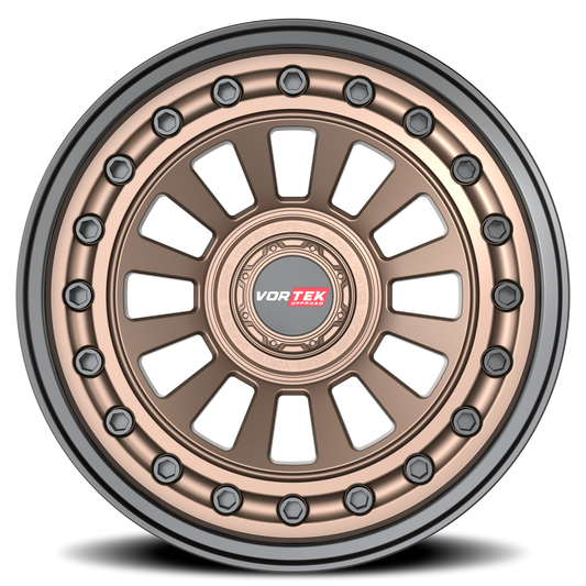 VORTEK VRD-702 17X9 -12 6X135/6X139.7 MATTE BRONZE WITH BLACK BOLTS & LIP