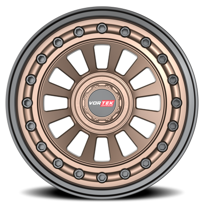 VORTEK VRD-702 17X9 12 6X135/6X139.7 MATTE BRONZE WITH BLACK BOLTS & LIP